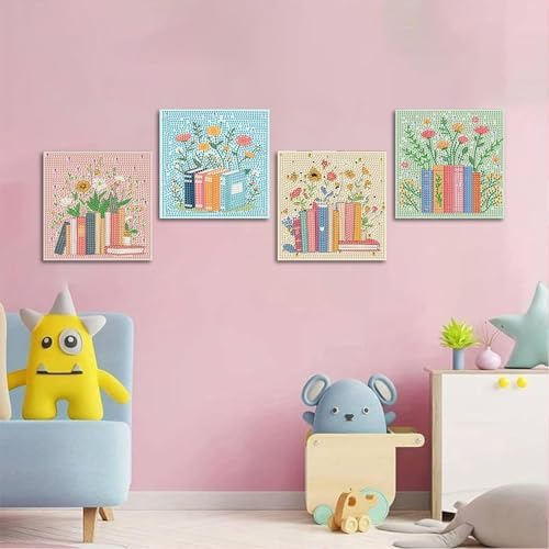 ICYANART 4 Pack Diamond Art Painting Kits for Kids Ages 6-8-12 6x6Inch - Image 2