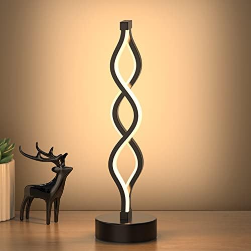 NUÜR Black Infinity Spiral LED Table Lamp, Dimmable Bedside Lamp by NU%C3%9CRLightning