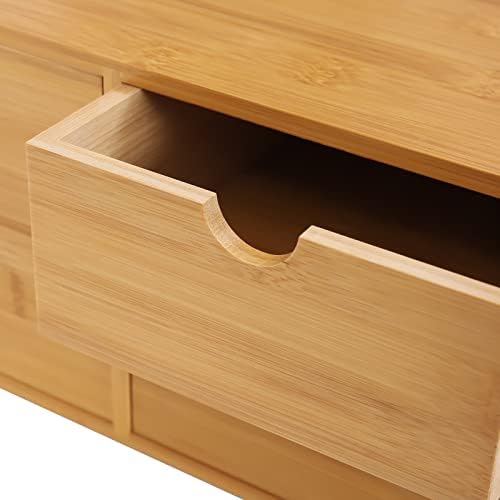 Tabletop Original Bamboo Desk Organizer - Mini Bamboo Desk Drawer Tabletop Storage Organization Box for Office Home Toiletries Supplies, No Assembly Required (4 Drawers(2+2)) - Image 5