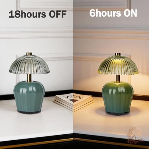 MJ PREMIER Rechargeable Table Lamp, Small Cordless Lamp with Timer, Green*2 - Image 5