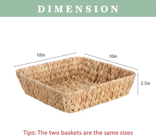 Small Wicker Basket Tray 2 Pack, Small Rattan Basket Set for Gifts,Entryway Console,Tabletop,Office | Woven Wicker Decorative Desk Baskets for Organizing - Image 4