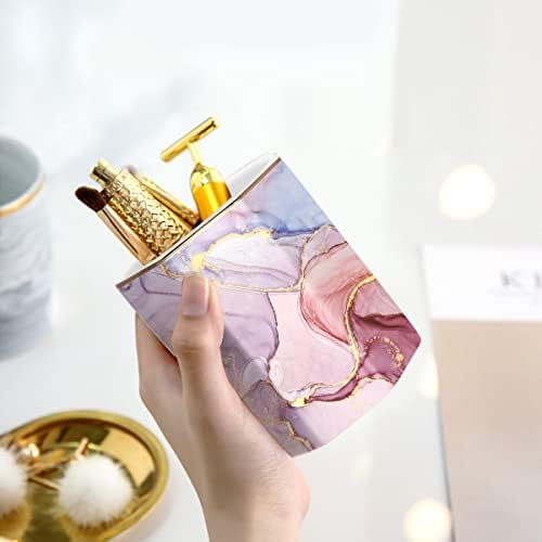 Large Capacity Colored Ceramic Marble Pencil Storage Marker Pen Holder Cute Stationery Holder For Office,High School College Student Girl Women Adult Teen Gift, Pink - Image 4