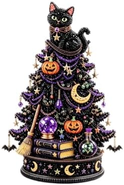Craft Kits for Adults DIY Beaded Halloween Tree Indoor Desk Decorations Kit by CLNXMT