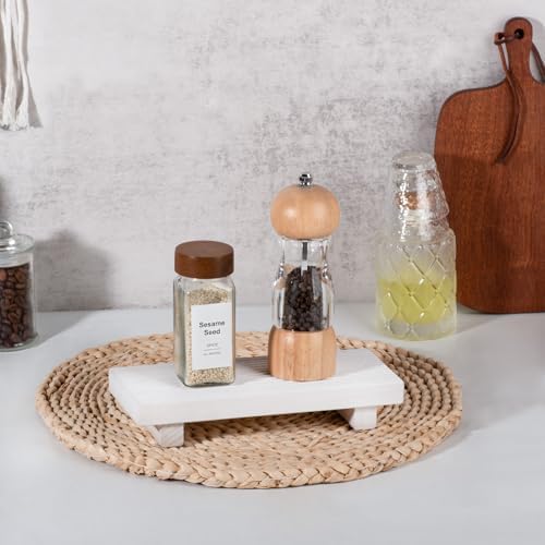 Bathroom Sink Tray Wood Riser Display Kitchen Decor Soap Holder, White - Image 2