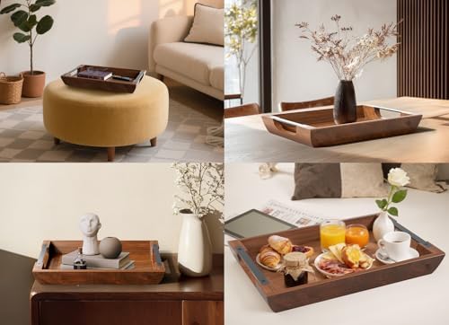 Acacia Wood Serving Tray, 15×10in Tray for Ottoman, Space-Saving - Image 5