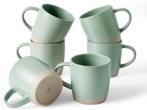 famiware Coffee Mugs Set of 6, Milkyway 13 oz Ceramic Cup Set with Handle by Famiware