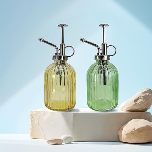 Glass Plant Mister Spray Bottle, 320ML Vintage Plant Spritzer with Top Pump Watering Can for Indoor Outdoor House Plants, Flowers (Yellow) - Image 7
