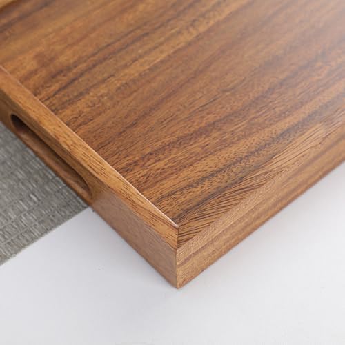 Wooden Coffee Trays with Handles Wood Serving Tray Wooden Bed Tray, Coffee Table Trays for Living Room,Wood Kitchen Tray Wood Decorative Tray with Handles - Image 7