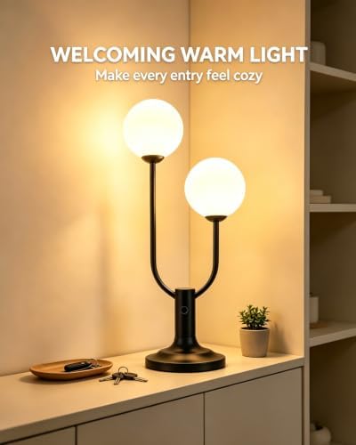 Lightdot Black Globe Table Lamp for Bedroom Gift G9 Bulbs Included Dimmable - Image 2