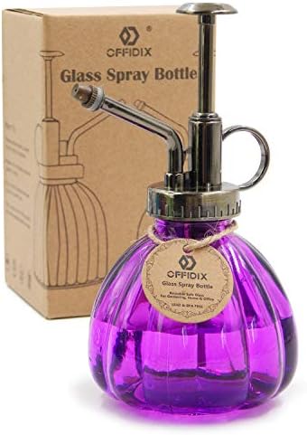 OFFIDIX Glass Spray Bottle Plant Mister Purple Pumpkin Watering Can 6.7 oz by Offidix