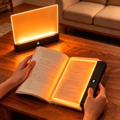 Choudao LED Amber Book Light & Night Light 2 in 1, Flat Reading Light by ChoudaoTech