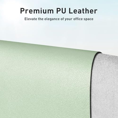 Aothia Large PU Leather Desk Pad Protector - Non-Slip Mouse Pad & Writing Mat for Office/Home, Waterproof, Easy to Clean (48" x 17",Aqua) - Image 2