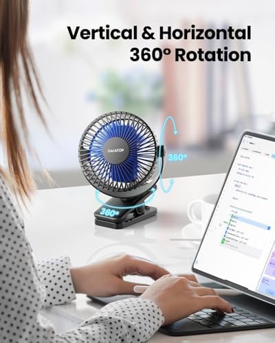 Gaiatop Portable Clip on Fan, Mini Personal Quiet Rechargeable Fan - Image 2