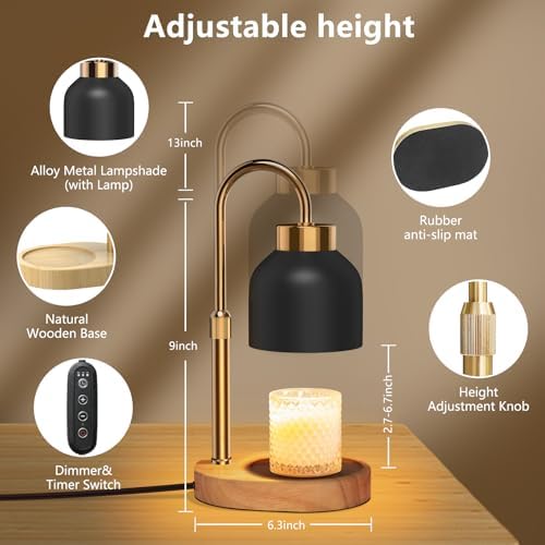 Candle Warmer Lamp with Timer Dimmer, Height & Brightness Adjustable - Image 4
