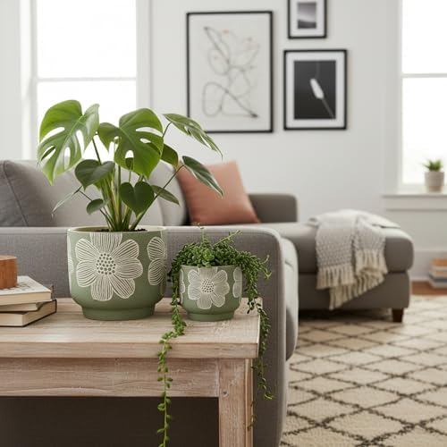 6 Inch Ceramic Plant Pots with Drainage Holes for Indoor Plants - Image 5