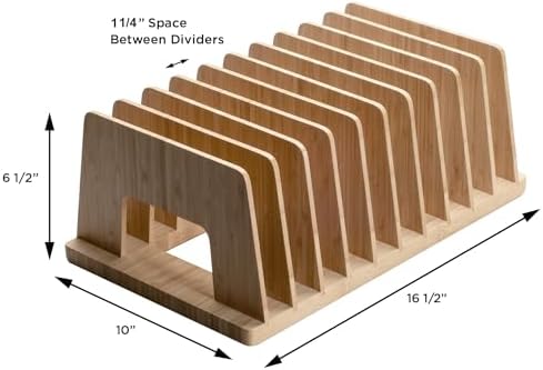 MobileVision Bamboo Desktop File Folder Organizer and Paper Tray, 10 Slots - Image 2