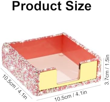 Buqoo Pink Crystal Rhinestone Sticky Note Holder - Image 5