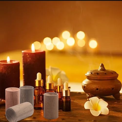 4 PCS Wood Essential Oil Diffusers, 4 Different Woods Small Cylinder Passive Diffuser for Home, Office, Bathroom, Bedroom, Car, Wardrobe, Yoga Hall and SPA (Wood Has No Fragrance) - Image 5