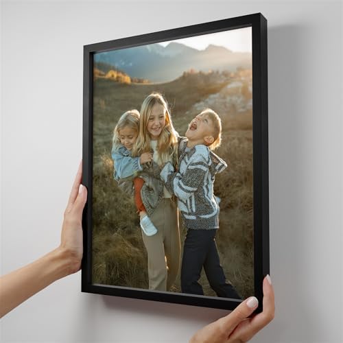 Mixtiles Official Custom Photo Tiles - Magnetic Wall Frames - Adhesive Sticker, no Nails - Personalized Printed Photos - Various Sizes and Frames - 12x16-1-Tile - Normal Black