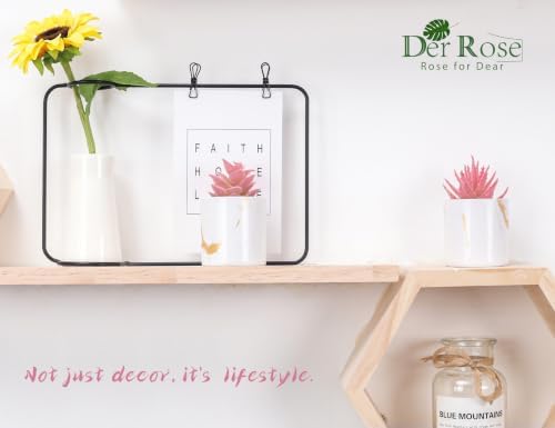 Der Rose 2 Pack Fake Plants Pink Room Decor for Office Desk Accessories - Image 4