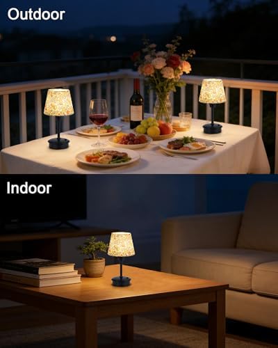 UMEXUS 9.8'' Small Cordless Table Lamp, 5200mAh Battery Operated Touch Lamp - Image 3
