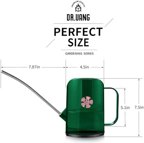 Watering Can Indoor for House Plants Small Watering cans with Long Spout Flower Model Sprinkler Head 1.2L (Green, 1.2L) - Image 2