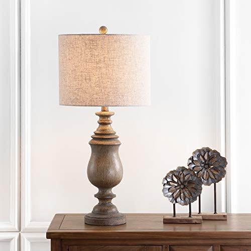 JONATHAN Y Abeline 28.5" LED Table Lamp Faux Wood Resin, Brown - Image 2