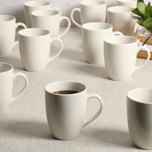 Gibson Home Great Essentials 12 Ounce Porcelain Coffee Mugs - Set of 12 - Cups for Latte, Hot Tea, Cappuccino, Mocha, Espresso, Cocoa - Image 3