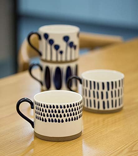 Koja Colorful Hand Painted Ceramic Mugs, 16 oz, Set of 4, Dishwasher Safe - Image 2