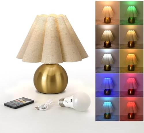 Ziqqeelam Rechargeable Cordless Small Table Lamp, Battery Operated Remote Control Gold Mini Table Lamps for Bedroom Nightstand, Cute Small Table Lamp for Small Spaces for Kitchen Counter, Bookshelf by Unknown