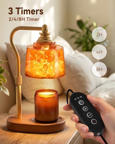 3-in-1 Candle Warmer Lamp with Himalayan Salt & Diffuser - Image 4