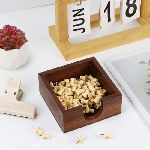 MultiBey Walnut Wood Sticky Notes Memo Pad Holder Dispenser for Desk - Image 4