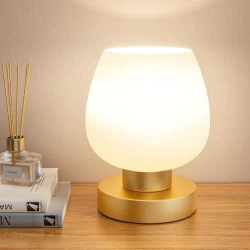 Seealle Small Touch Table Lamp for Nightstand, 3 Way Dimmable Bedside Lamp by SeealleLighting