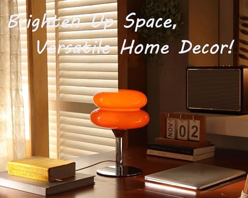 Glivpny Mushroom Lamp Table Lamp, Mid Century Modern Table Lamps(Orange) - Image 5
