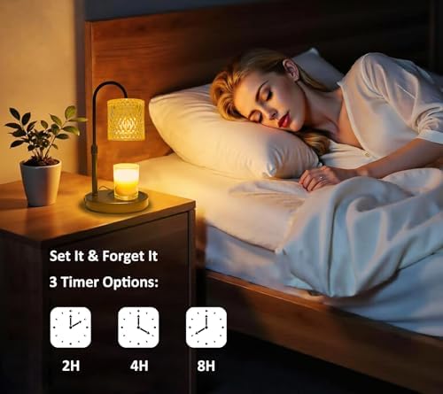 Candle Warmer Lamp with Timer Dimmable Height Adjustable, Birthday Gifts for Women Mom, House Warming Gifts New Home Decor, Candle Warmer for Jar Candles - Image 3