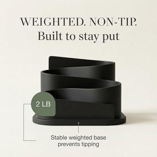 OAKOA Black Modern Desk Organizer - Minimalist Desk Accessories Pen Holder - Image 4