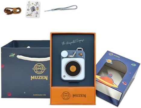 Muzen Mini Bluetooth Speaker, Button Small Cute Portable Metal Retro Wireless Speaker with Loud Volume Great Sound and Portable Lanyard & Gift Bag for Office Classic Vintage Decor by MUZEN