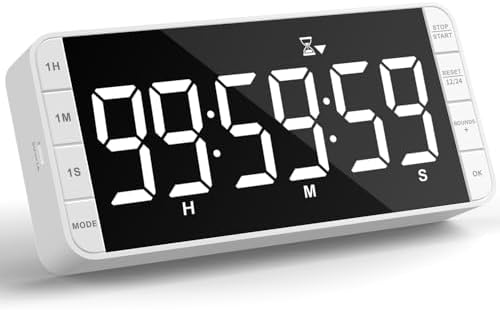 Large 7.8" Digital Timer with LED Display, Magnetic for Kitchen & Classroom by MeesMeek