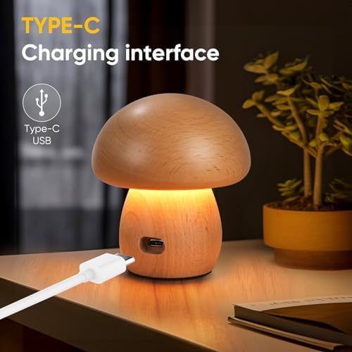 LONRISWAY Portable Cordless Rechargeable Battery Operated Lamp,Stepless Dimming, Small Table Lamp Portable Night Light, Dimmable Touch Control Warm LED Light for Bedroom, Nursery, Patio Decor - Image 4