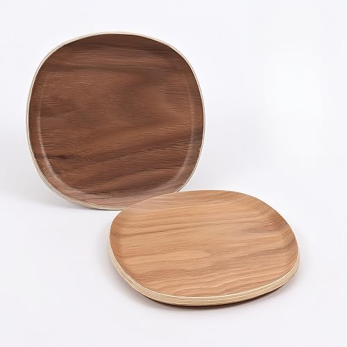 Set of 3 Wooden Tea Saucer Coaster Saucer Tray for Tea, Coffee, Natural Wood Grain Natural Wood for Guests, Stores, Offices, 4.7 x 4.7 inches (12 x 12 cm) (Walnut) - Image 4