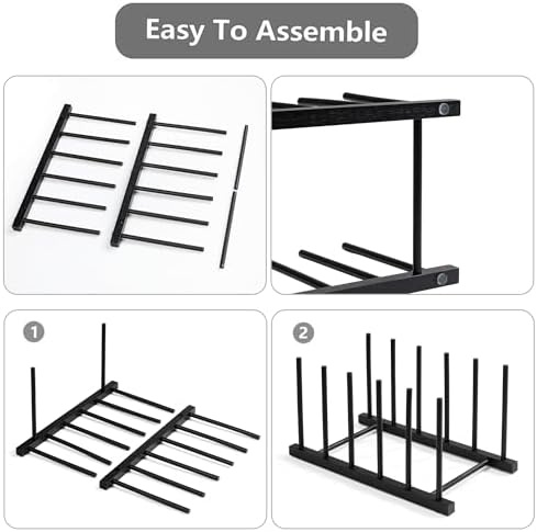 HBlife Desk File Organizer 1 Pack Bamboo 5 Section Vertical File Sorter - Image 3
