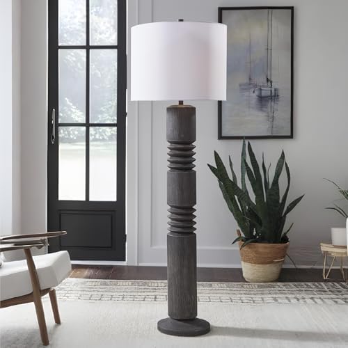 Signature Design by Ashley Fainwell Floor Lamp, Distressed Black, 64-Inch - Image 2