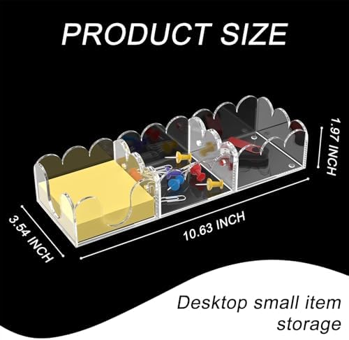 YAGELI Magnetic 3-in-1 Acrylic Sticky Note Holder Dispenser | Modern Desktop Organizer for 3x3 Post It Notes & Memo Pads with Non-Slip Base | for Productive Workspace at Office, Home or School | Clear - Image 3