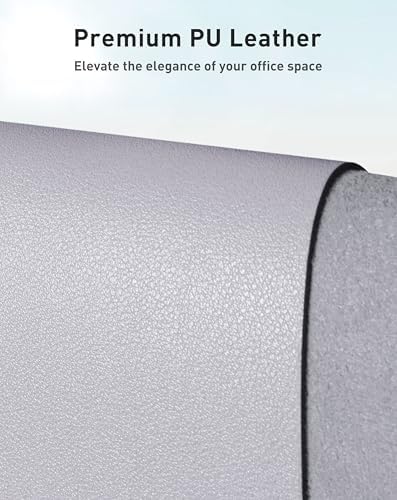 Aothia Faux Leather Desk Mat - Large Mouse Pad, Non-Slip PU Leather Blotter, Waterproof Writing Surface for Office and Home (Smoky Lavender, 42" x 17") - Image 2
