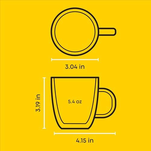 JoyJolt Savor Double Wall Insulated Glasses Espresso Mugs (Set of 2) - 5.4-Ounces - Image 2