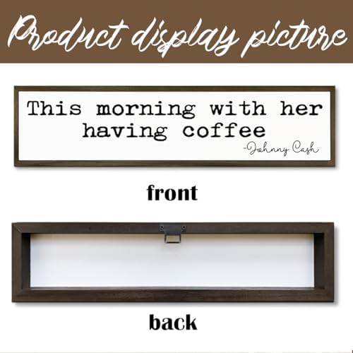 Coffee Decor, Modern Farmhouse Decors for Home Kitchen, Cafe Wall Art, Coffee Lover Gift for Housewarming, This Morning with Her Having Coffee Signs, Johnny Cash Sign, 17.8x4x1.2 inches - Image 3