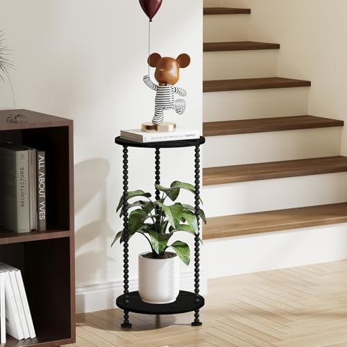YINMIT Plant Stand Indoor, 2 Tier Small Plant Stand with Metal Spindle Leg - Image 2