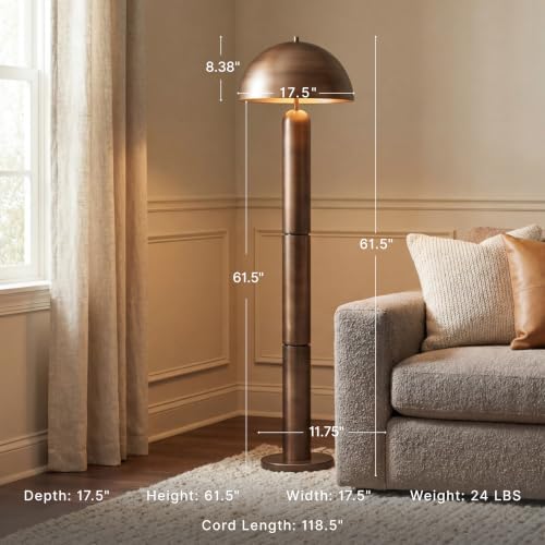 Signature Design by Ashley Wendfield Industrial Floor Lamp, Antique Copper - Image 2