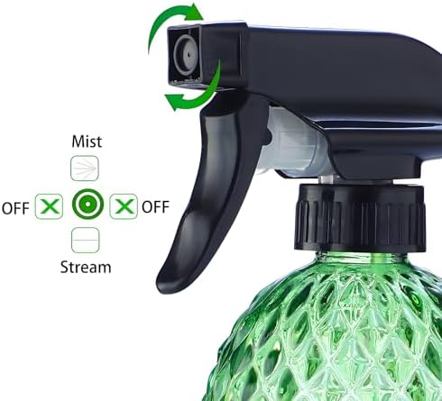 Glass Plant Mister Water Spray Bottle 12oz, Green Mist Spray Bottle for Inside Plants, Hair, Cleaning, Essential Oils, Cats - Image 3