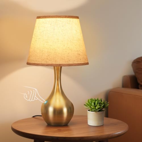 16.1" Touch Table Lamp for Nightstand, 3 Way Dimmable Small Bedroom Lamp by SeealleLighting